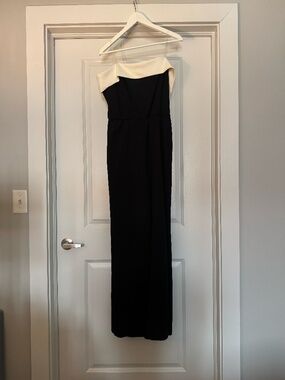 Dillards Black and White Formal Strapless Jumpsuit